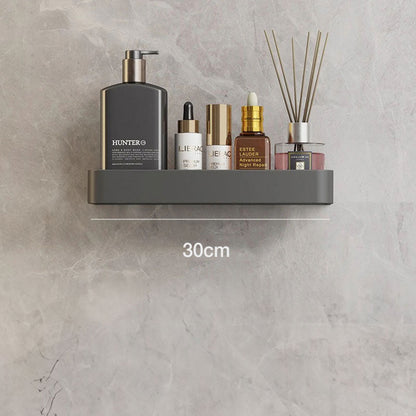 Modern Grey Bathroom Shelf Wall Mounted Storage with Optional Towel Rail