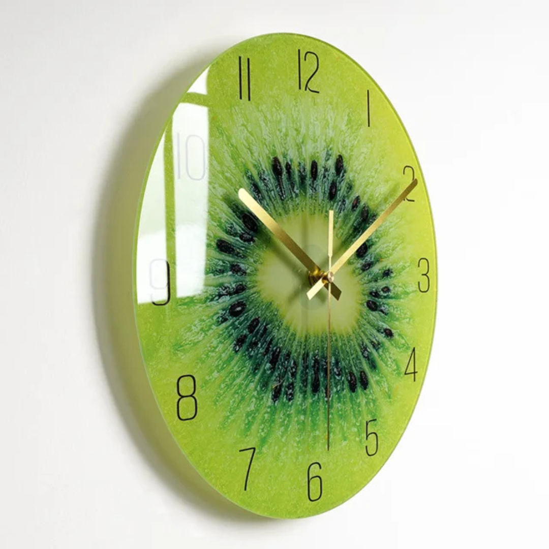 Modern Large Glass Wall Clock with Minimalist Design for Elegant Kitchen and Living Room Decor
