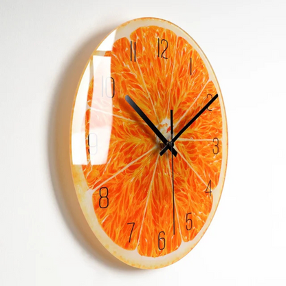 Modern Large Glass Wall Clock with Minimalist Design for Elegant Kitchen and Living Room Decor