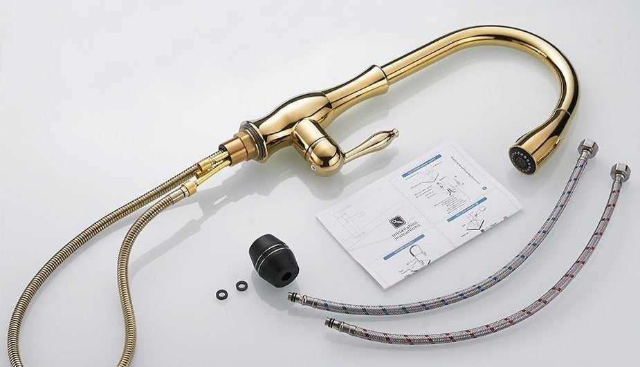 Modern Pull Out Kitchen Mixer Tap with Extendable Spray Head