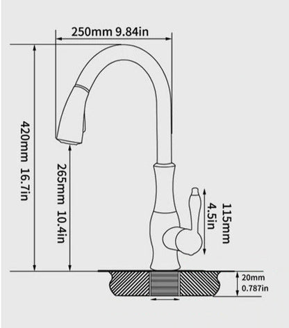 Modern Pull Out Kitchen Mixer Tap with Extendable Spray Head