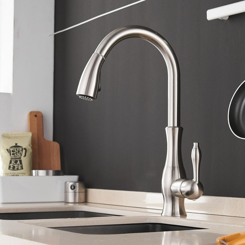 Modern Pull Out Kitchen Mixer Tap with Extendable Spray Head