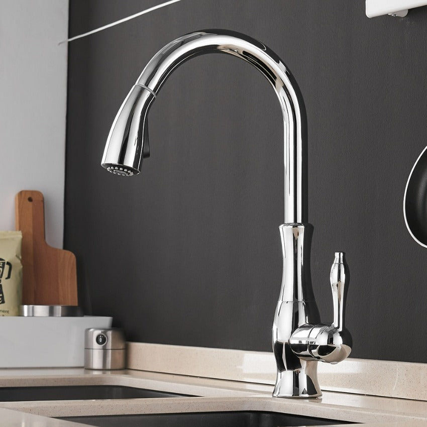 Modern Pull Out Kitchen Mixer Tap with Extendable Spray Head