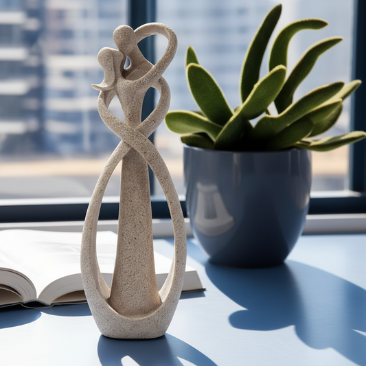 Statuina di coppia moderna in resina, scultura astratta, decorazione romantica per la casa