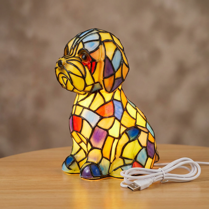 Moderne Harzfiguren-Tischlampe warmes stimmungsvolles LED-Licht Wohnaccessoire