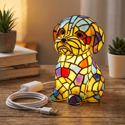 Moderne Harzfiguren-Tischlampe warmes stimmungsvolles LED-Licht Wohnaccessoire