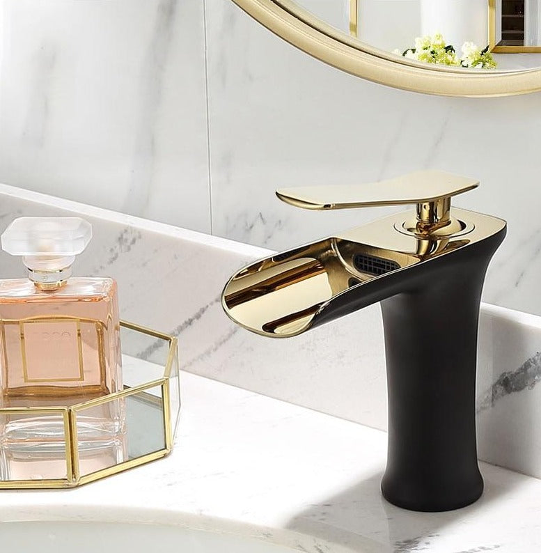 Modern Waterfall Bathroom Tap with Solid Brass Build and Smooth Flow Single Lever Design