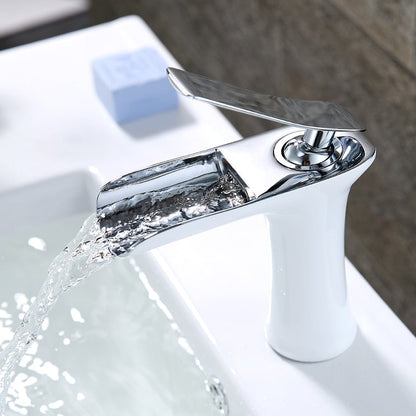 Modern Waterfall Bathroom Tap with Solid Brass Build and Smooth Flow Single Lever Design