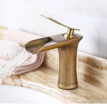 Modern Waterfall Bathroom Tap with Solid Brass Build and Smooth Flow Single Lever Design