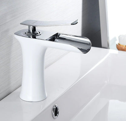 Modern Waterfall Bathroom Tap with Solid Brass Build and Smooth Flow Single Lever Design