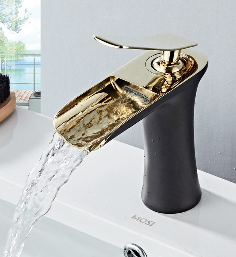 Modern Waterfall Bathroom Tap with Solid Brass Build and Smooth Flow Single Lever Design
