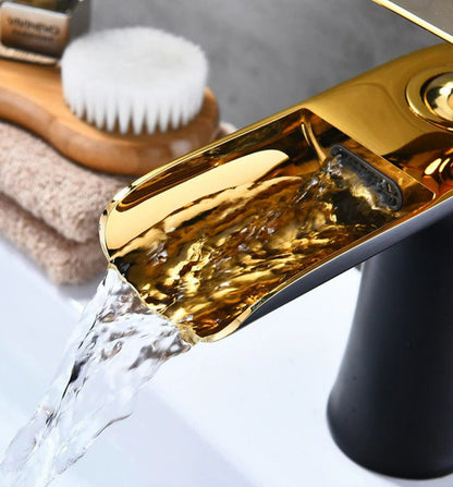 Modern Waterfall Bathroom Tap with Solid Brass Build and Smooth Flow Single Lever Design