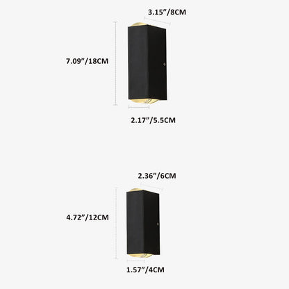 Modern Waterproof LED Outdoor Wall Light Rectangular Aluminum Fixture