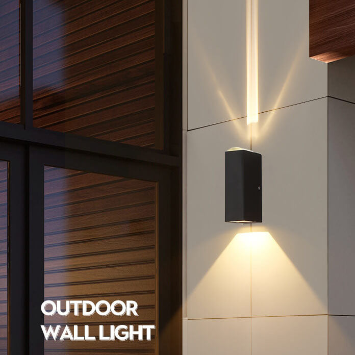 Modern Waterproof LED Outdoor Wall Light Rectangular Aluminum Fixture