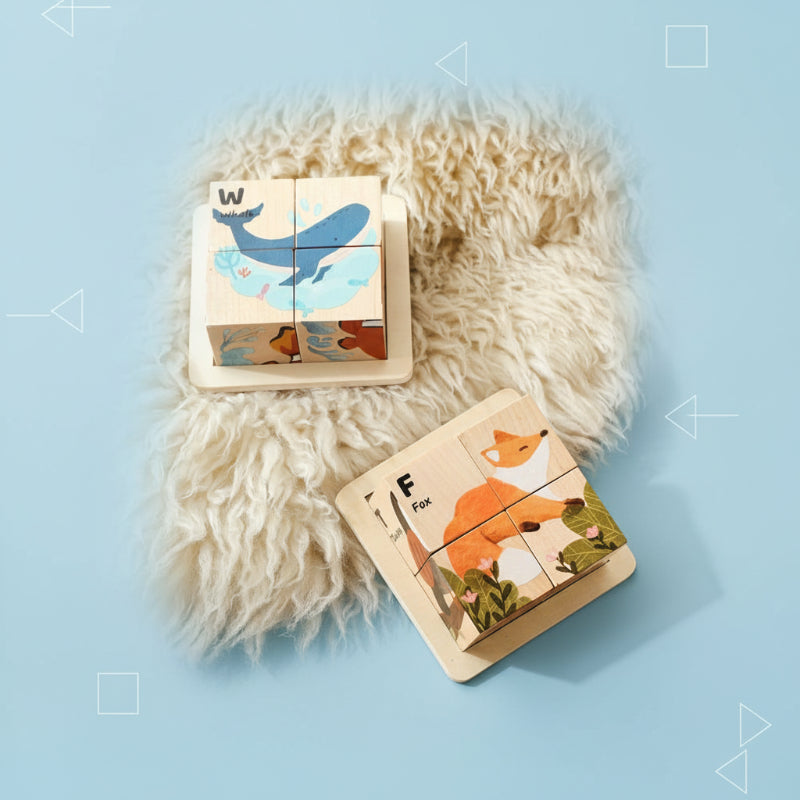 Montessori Animal Wooden Puzzle 6-in-1 for Kids