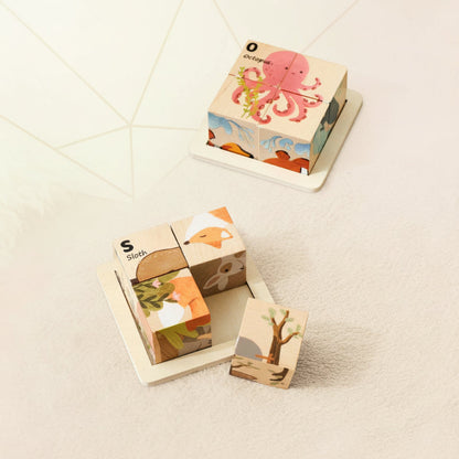 Montessori Animal Wooden Puzzle 6-in-1 for Kids