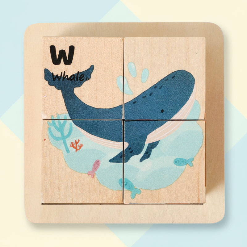 Montessori Animal Wooden Puzzle 6-in-1 for Kids