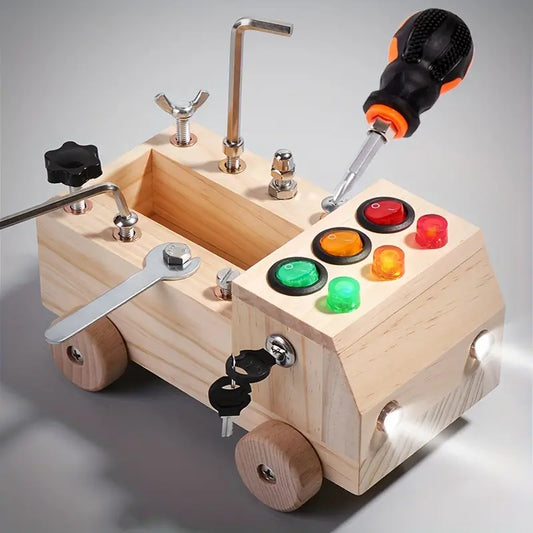 Montessori Busy Board Wooden Learning Toy for Kids