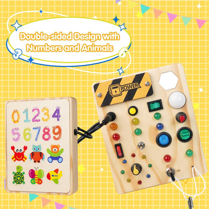 Montessori Toddler Pegboard Toy with LED Lights Educational Learning Activity for Ages 1 to 6