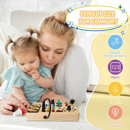 Montessori Toddler Pegboard Toy with LED Lights Educational Learning Activity for Ages 1 to 6