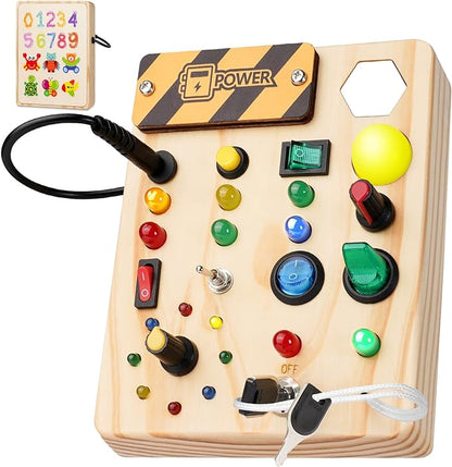 Montessori Toddler Pegboard Toy with LED Lights Educational Learning Activity for Ages 1 to 6