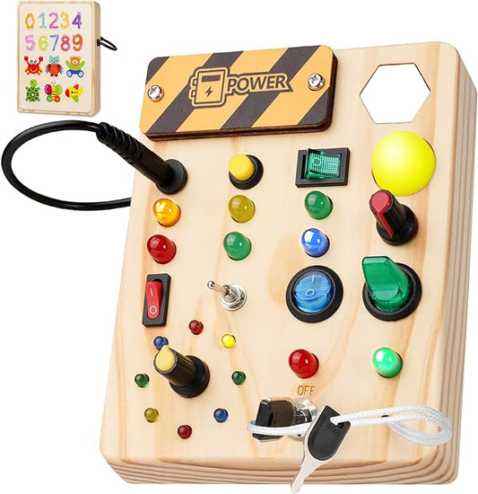 Montessori Toddler Pegboard Toy with LED Lights Educational Learning Activity for Ages 1 to 6