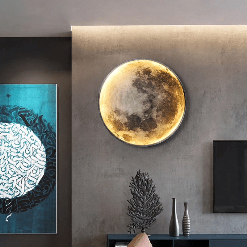 Moon Wall Light with Adjustable LED Glow for Ambient Home Lighting