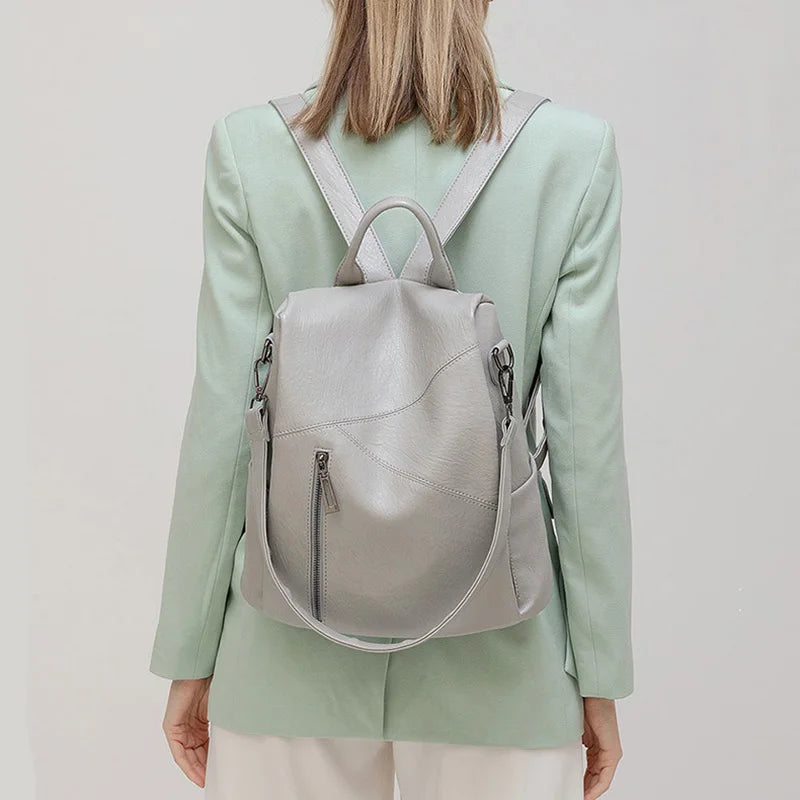 Morino Women’s Leather Backpack with Anti Theft Design