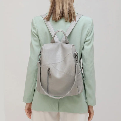 Morino Women’s Leather Backpack with Anti Theft Design