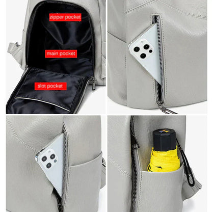 Morino Women’s Leather Backpack with Anti Theft Design