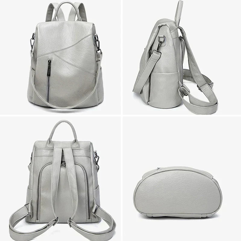 Morino Women’s Leather Backpack with Anti Theft Design