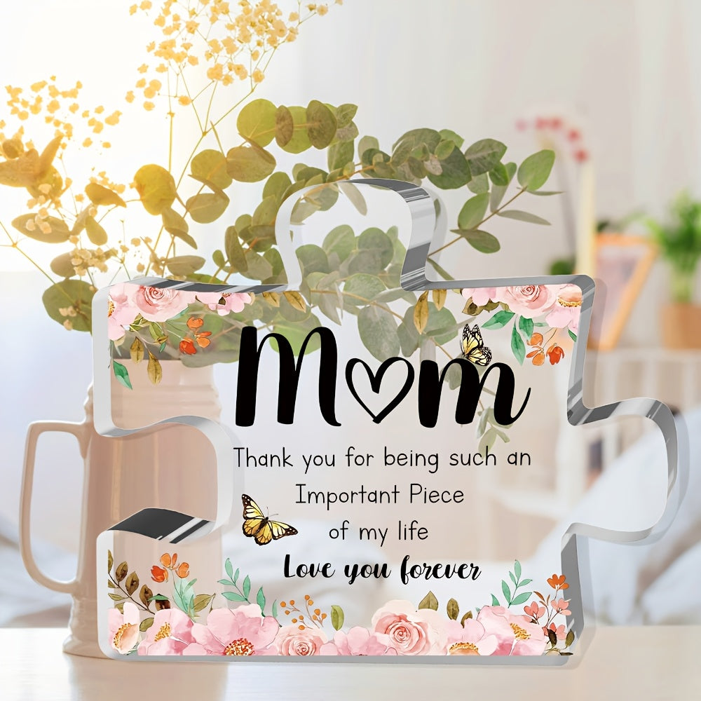 Mothers Day Acrylic Puzzle Display Plaque Floral Butterfly Message Gift