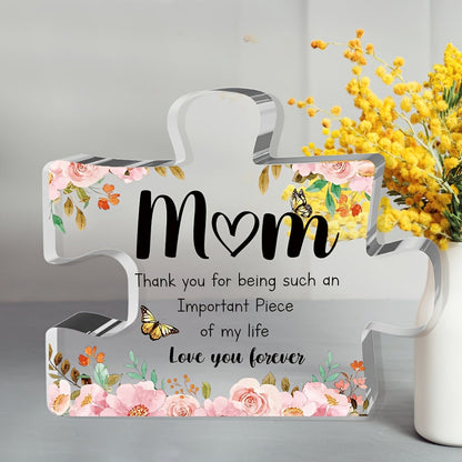Mothers Day Acrylic Puzzle Display Plaque Floral Butterfly Message Gift