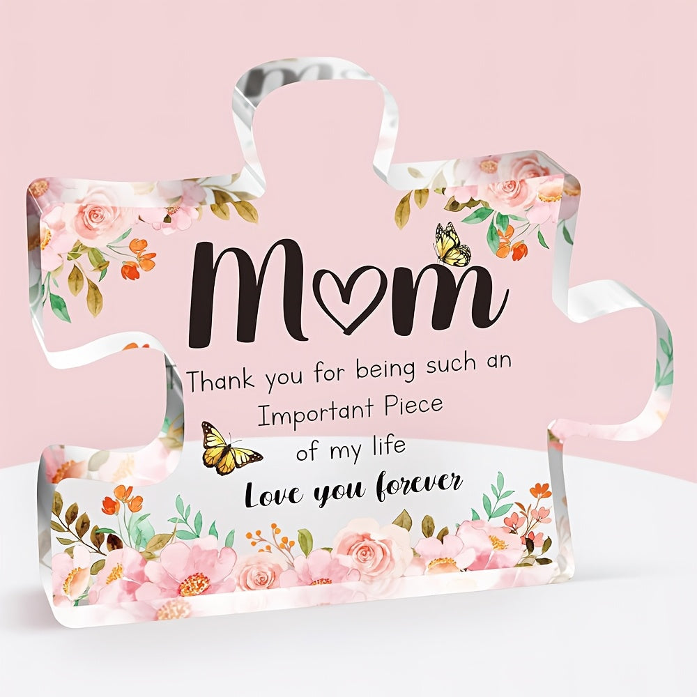 Mothers Day Acrylic Puzzle Display Plaque Floral Butterfly Message Gift