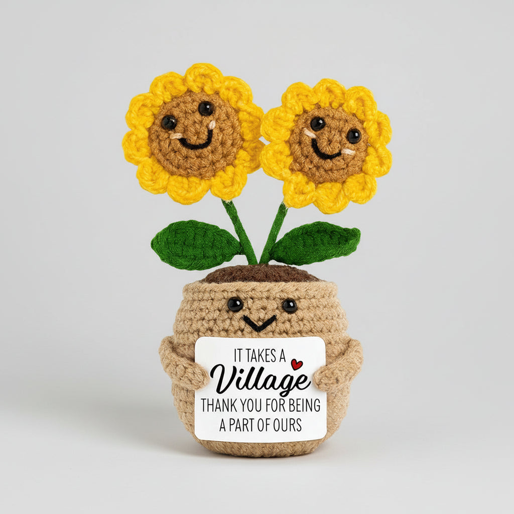 Fiore all'uncinetto per la Festa della Mamma, regalo artigianale ricordo per la mamma, decorazione da scrivania