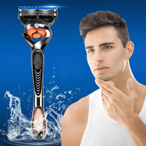 Multi-Blade Shaving Razor with Quick-Release Head and Ergonomic Handle
