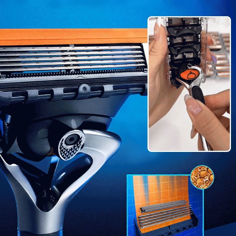 Multi-Blade Shaving Razor with Quick-Release Head and Ergonomic Handle