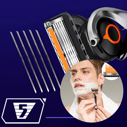 Multi-Blade Shaving Razor with Quick-Release Head and Ergonomic Handle