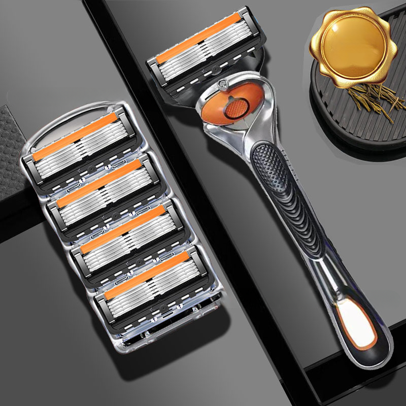 Multi-Blade Shaving Razor with Quick-Release Head and Ergonomic Handle