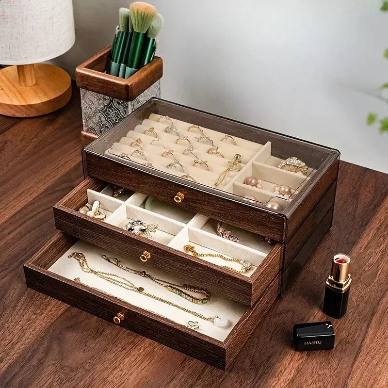 Portagioie organizer a più livelli con cassetto, contenitore da esposizione