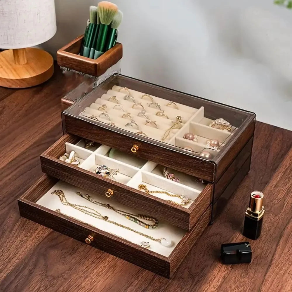 Portagioie organizer a più livelli con cassetto, contenitore da esposizione