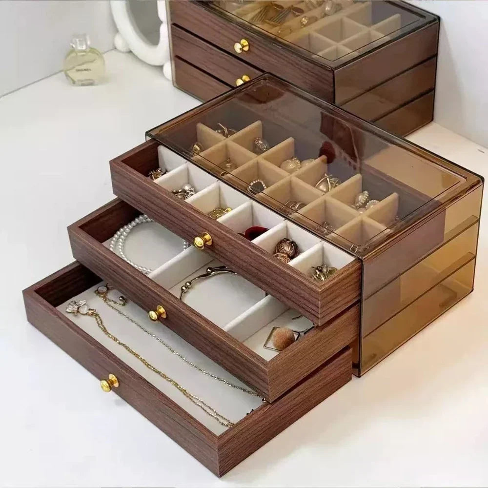 Portagioie organizer a più livelli con cassetto, contenitore da esposizione