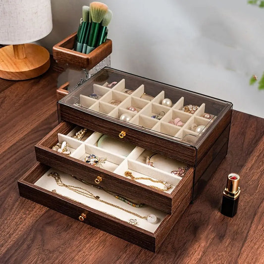 Portagioie organizer a più livelli con cassetto, contenitore da esposizione
