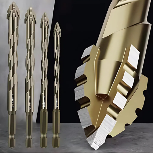 Multifunctional Drill Bit Set with Sharp Cutting Edges for Versatile Drilling
