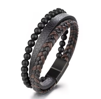 Natural Stone Bead Bracelet with Calm-Inspired Design