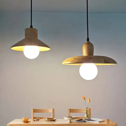 Natural Wood Ceiling Light Minimalist Pendant Lamp