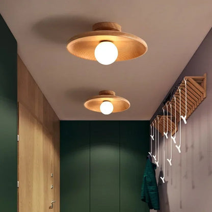 Natural Wood Ceiling Light Minimalist Pendant Lamp