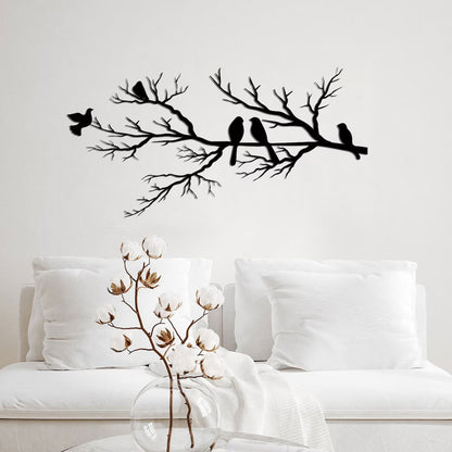 NatureCraft Modern Metal Wall Art Bird Design Black Geometric Home Decor