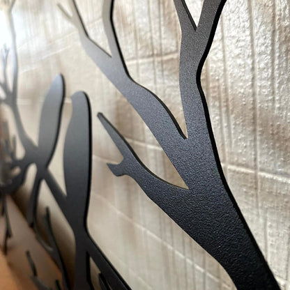 NatureCraft Modern Metal Wall Art Bird Design Black Geometric Home Decor