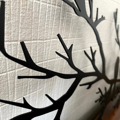 NatureCraft Modern Metal Wall Art Bird Design Black Geometric Home Decor
